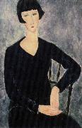 Amedeo Modigliani sittabde kvinna i blatt china oil painting artist